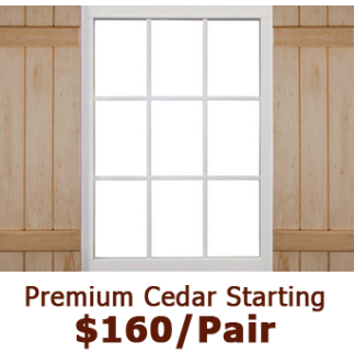 Premium Closed Board & Batten Wood Shutters