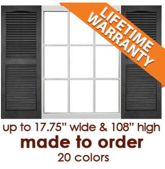 Custom Louvered Vinyl Shutters
