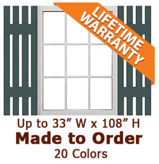 Vinyl Open Board and Batten Vinyl Shutters