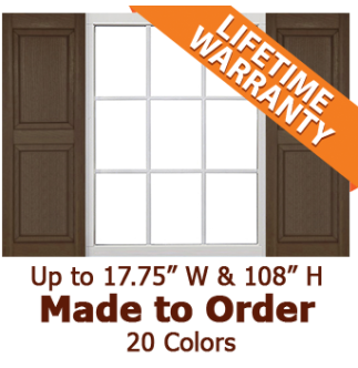 Custom Raised Panel Vinyl Shutters