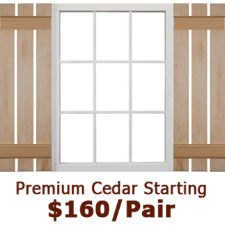 Premium Open Board & Batten Wood Shutters