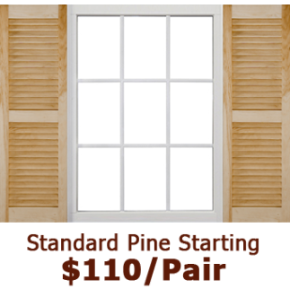 Standard Open Louvered Wood Shutters
