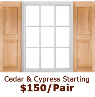 Premium Raised Panel Wood Shutters